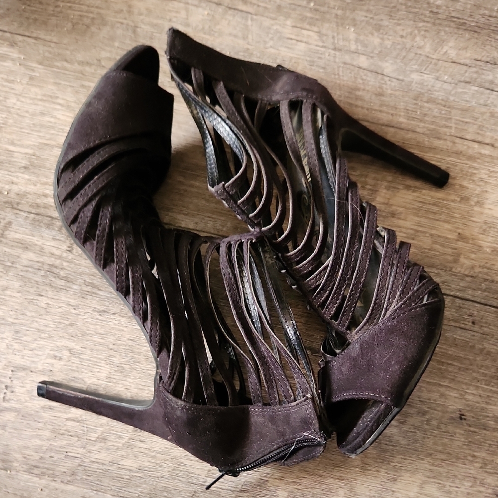 Brash Black Strappy Heels